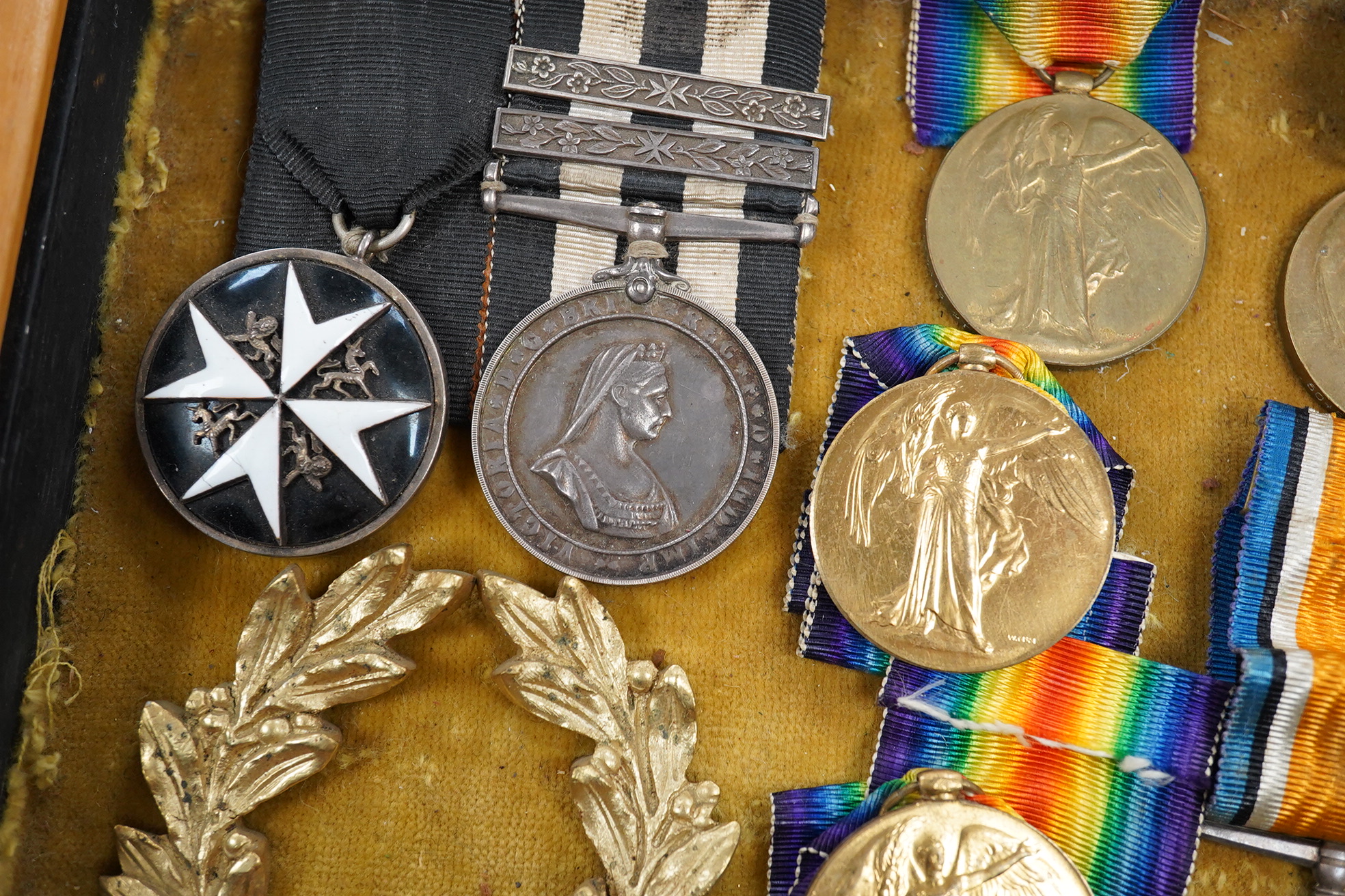 Twenty mainly First World War military medals including; seven Victory Medals, five British War Medals, a 1914 Star, a 1914-15 Star, a George VI Medal For Faithful Service, a WWII Defence Medal, a Victorian St. John’s Am